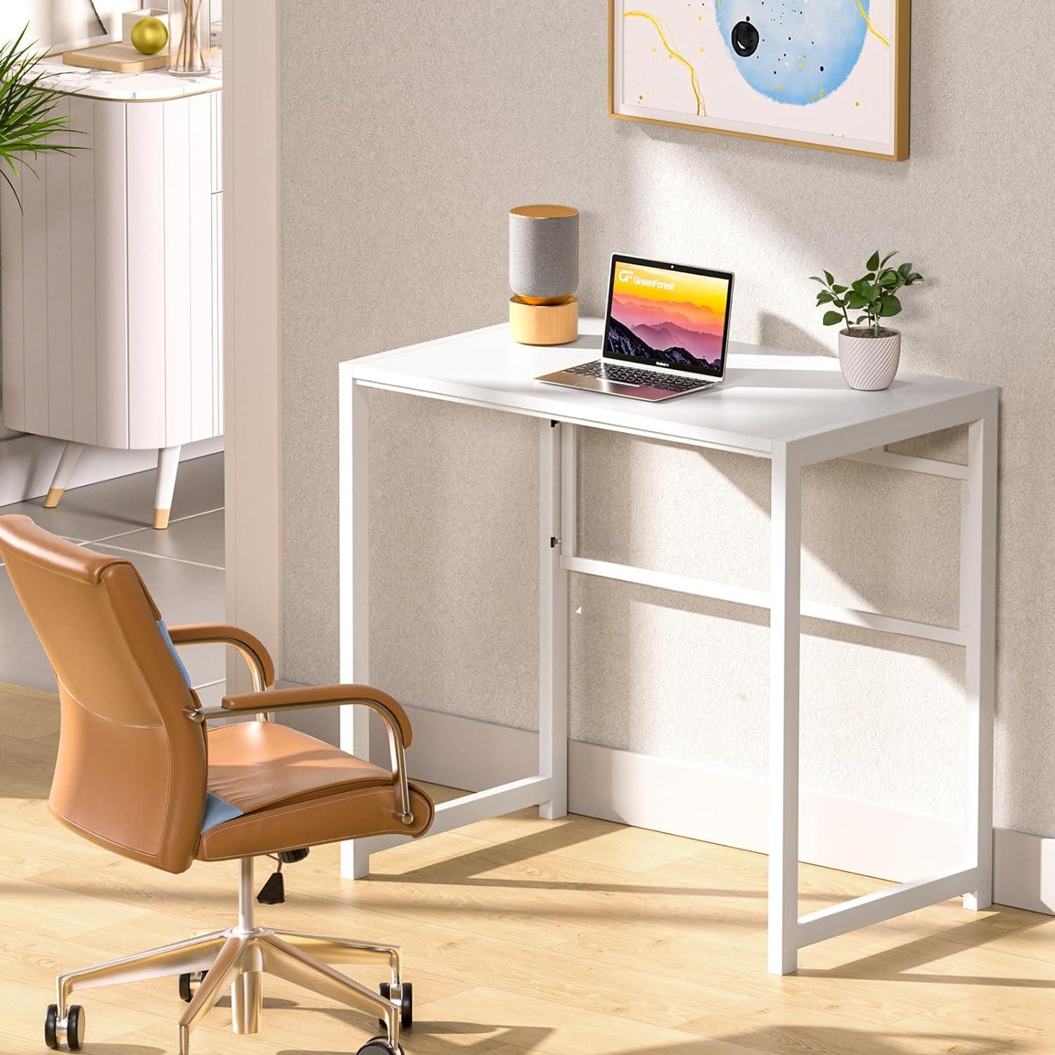 Kleiner Klappschreibtisch 80 x 48 cm Weiß Stabil