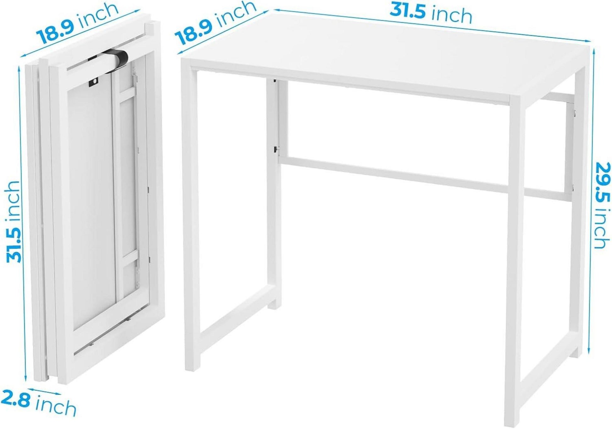 Klappschreibtisch 80 x 48 cm Weiß Stabil und Platzsparend