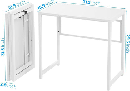 Klappschreibtisch 80 x 48 cm Weiß Stabil und Platzsparend