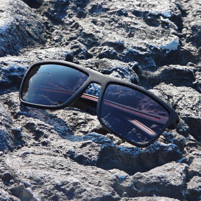 Polarisierte TR90 Sonnenbrille Herren UV400 Schutz Schwarz