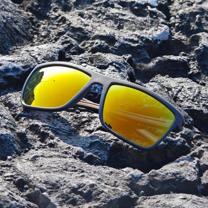 Herren Sonnenbrille Polarisiert TR90 Rahmen UV400 Schutz Grau/Orange