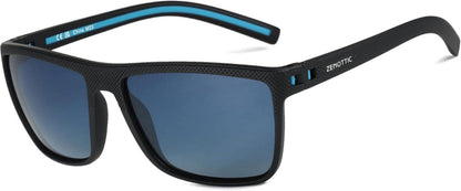 Polarisierte TR90 Sonnenbrille UV400 Schutz Quadrat Schwarz/Blau