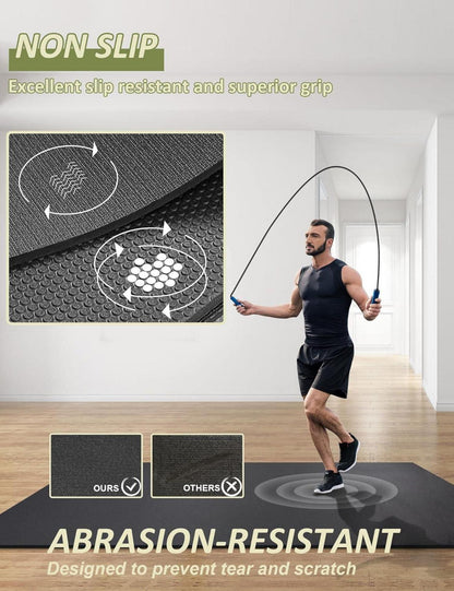 innhom Bodenschutzmatte Fitnessgeräte 304x182x0,7 cm Schwarz