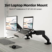 Monitor Arm mit Laptopablage für 17-32 Zoll Bildschirm & bis