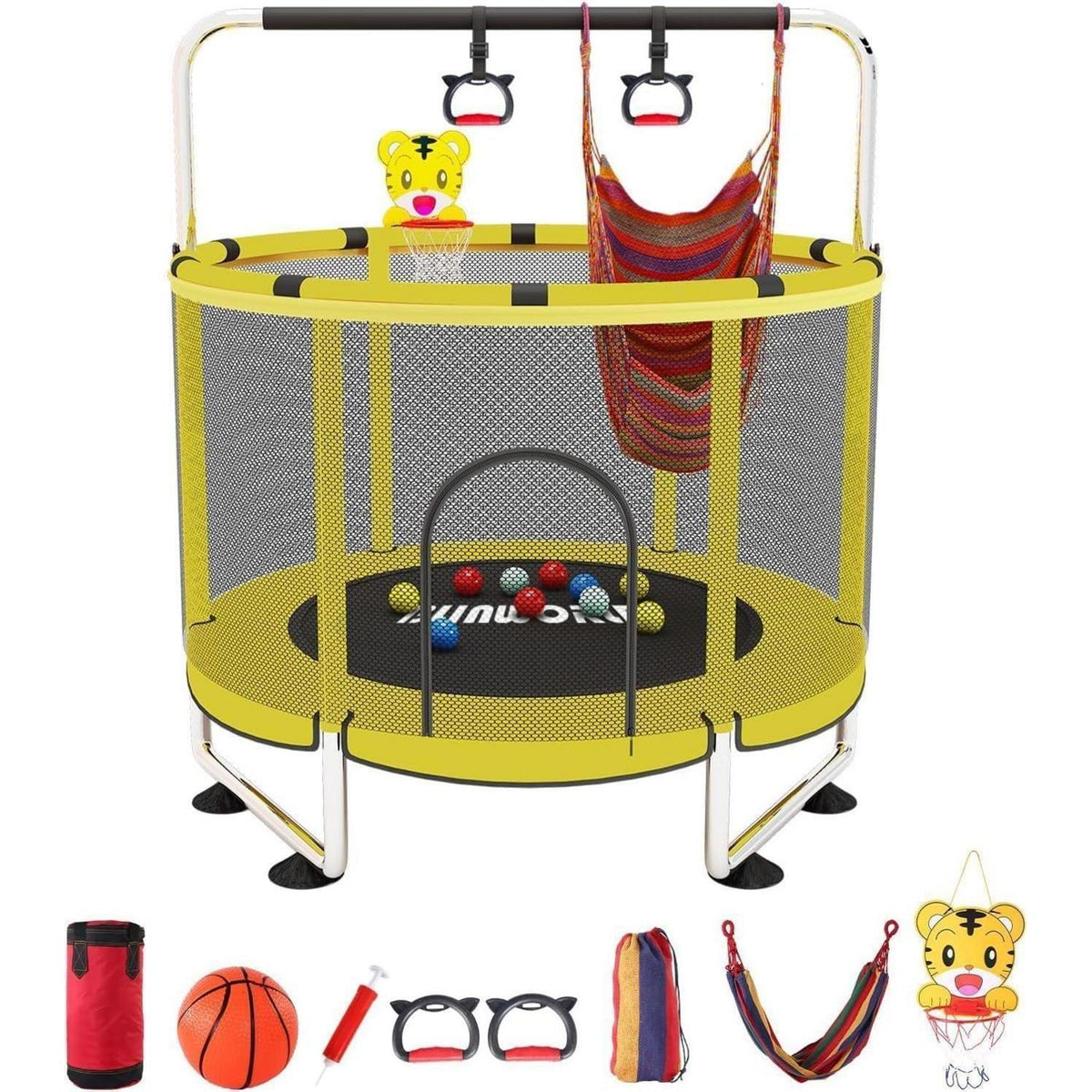Kinder Trampolin mit Basketball & verstellbarer Höhe