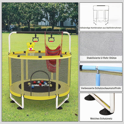 Kinder Trampolin mit Basketball & verstellbarer Höhe