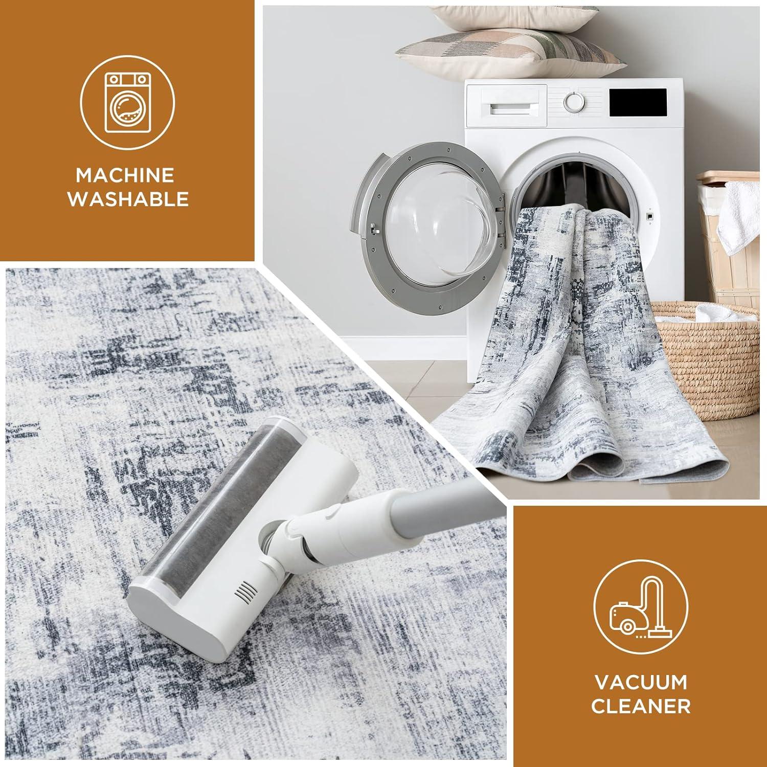 Teppich Wohnzimmer Kurzflor Moderner Schlafzimmer Flauschiger Waschbar