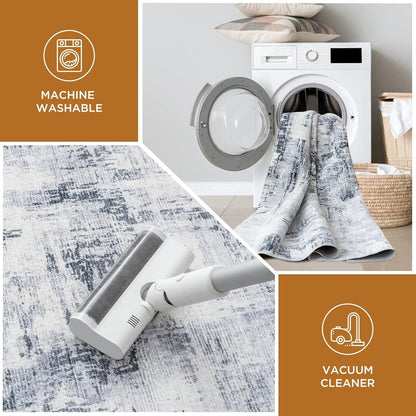 Teppich Wohnzimmer Kurzflor Moderner Schlafzimmer Flauschiger Waschbar