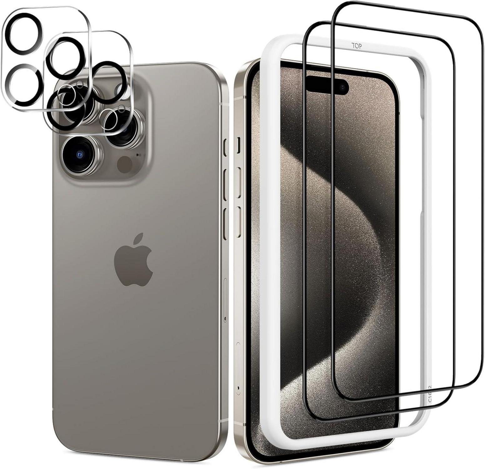 iPhone 15 Pro Schutz Glas Panzerfolie 3D Vollflächige Schutzfolie