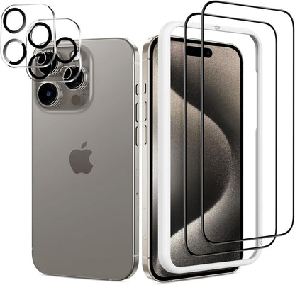 iPhone 15 Pro Schutz Glas Panzerfolie 3D Vollflächige Schutzfolie