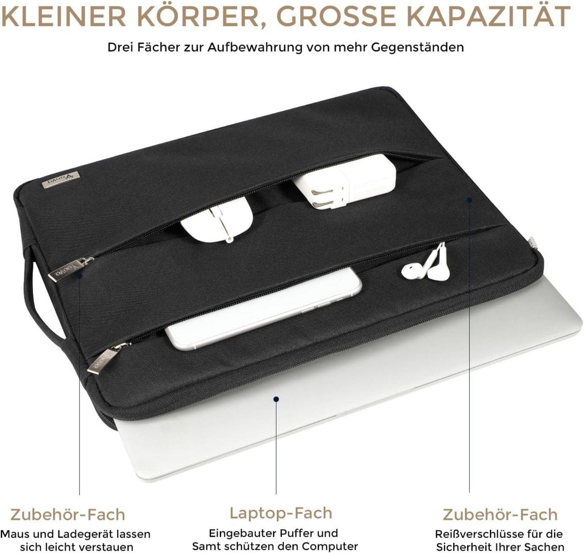 Voova Laptophülle 13.3 Zoll MacBook Air Pro Notebook Tasche