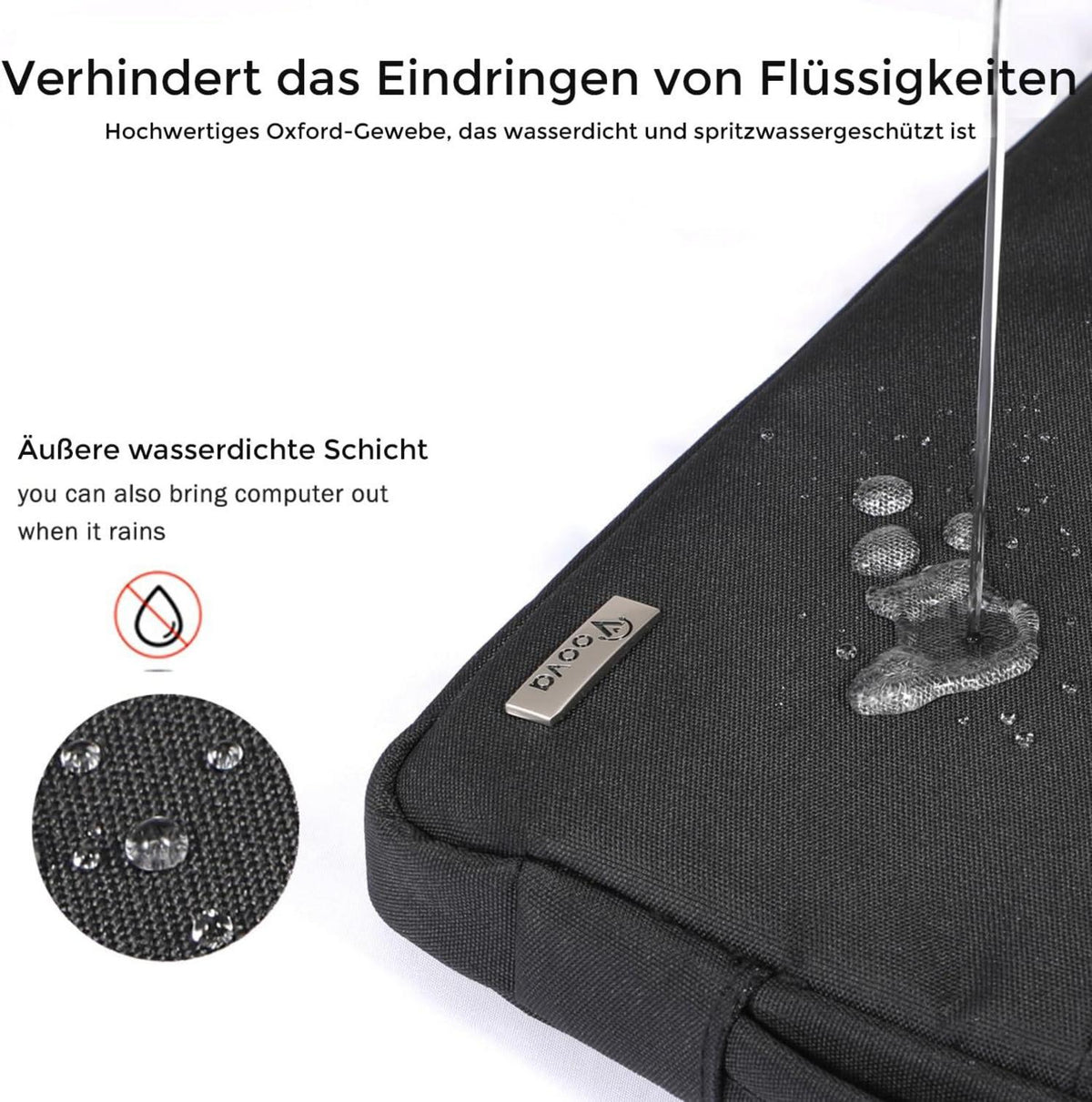 Laptophülle 11.6-13.3 Zoll MacBook Air Pro iPad Pro Schwarz
