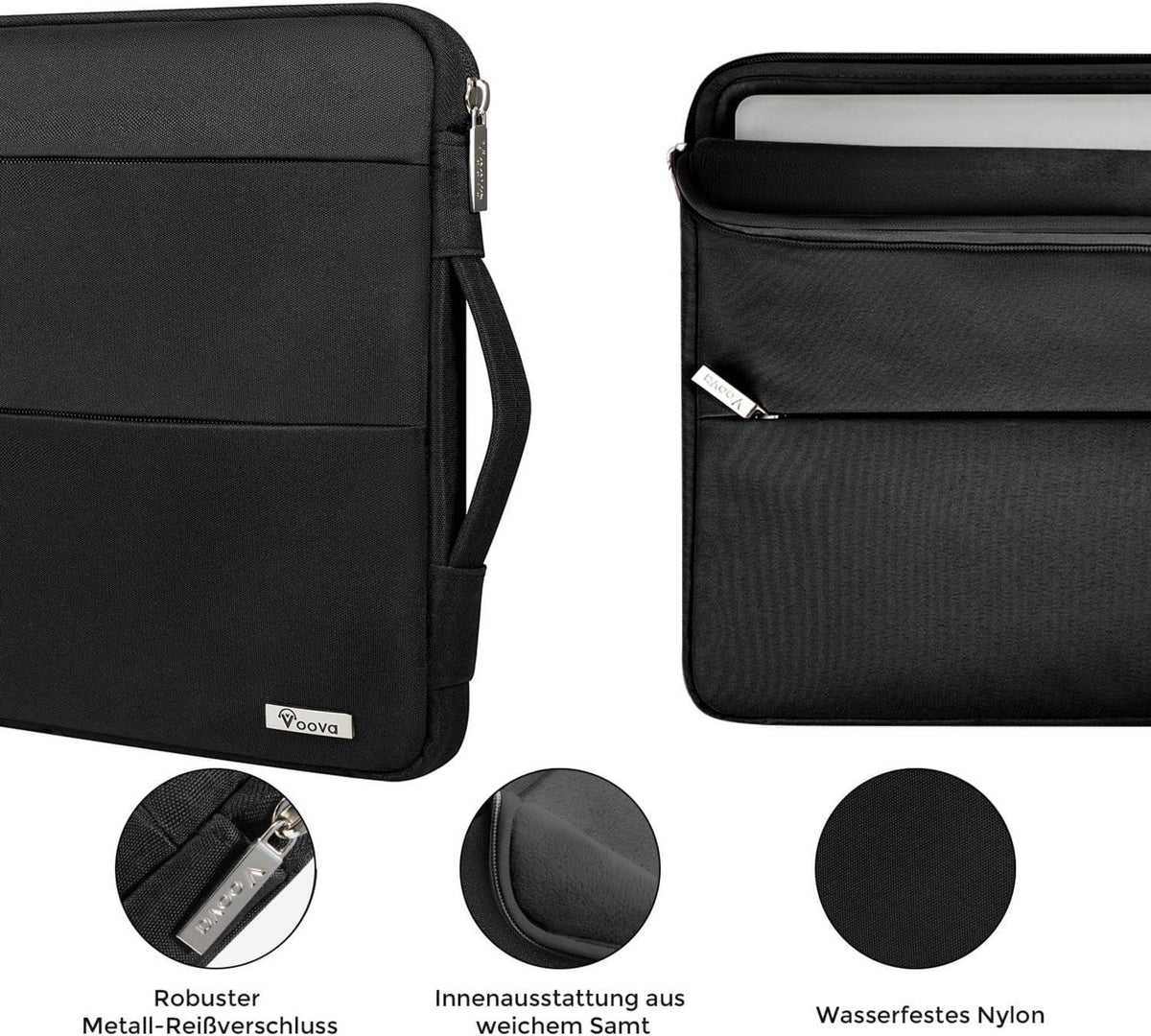 Voova Laptophülle 11.6-13.3 zoll Laptop Hülle Sleeve Case Schwarz