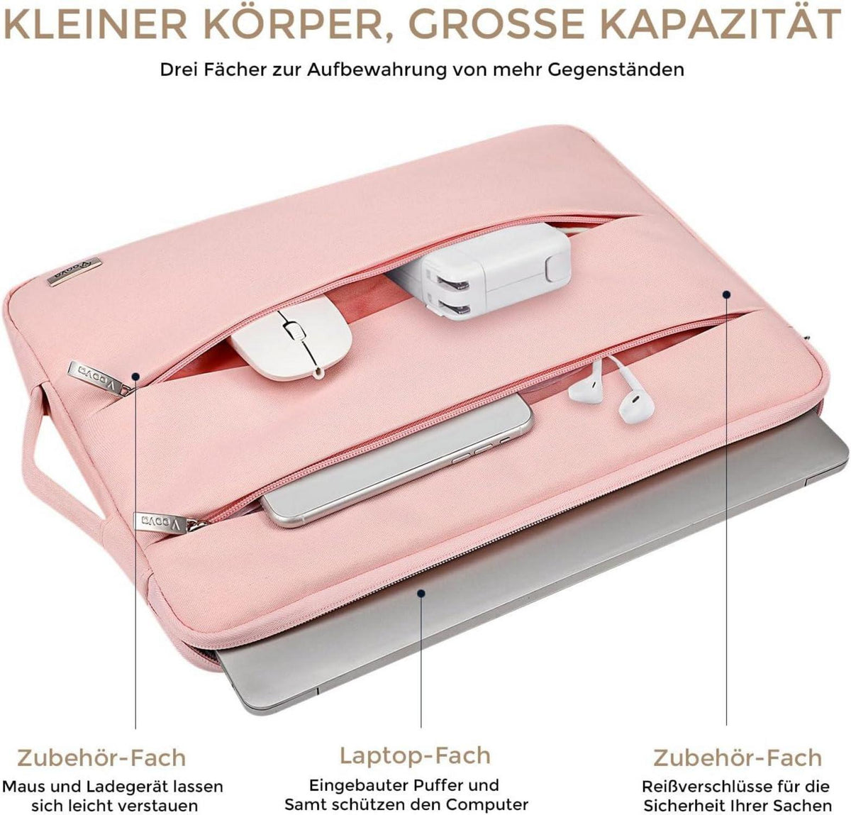 Voova Laptop-Hülle 13,3 Zoll MacBook Air Pro Sleeve Case