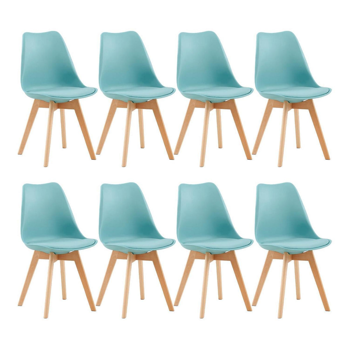 8 Esszimmerstühle Bugholz, Hellhimmelblau, Skandinavisch
