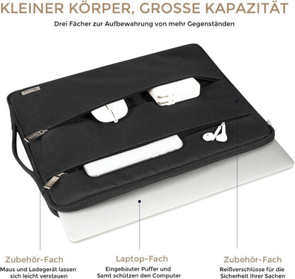 Voova Laptophülle 15 Zoll Laptop Sleeve Schutzhülle Schwarz