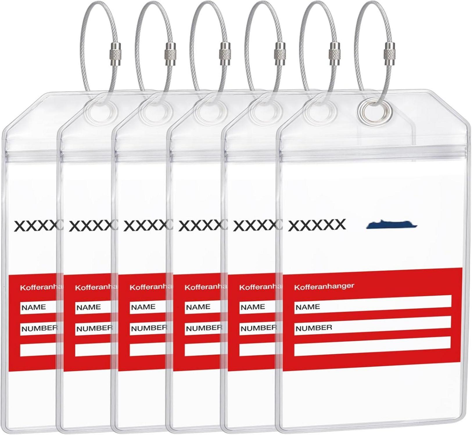 Kofferanhänger für Kreuzfahrten wasserdicht transparent 6er Pack