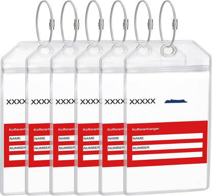 Kofferanhänger für Kreuzfahrten wasserdicht transparent 6er Pack