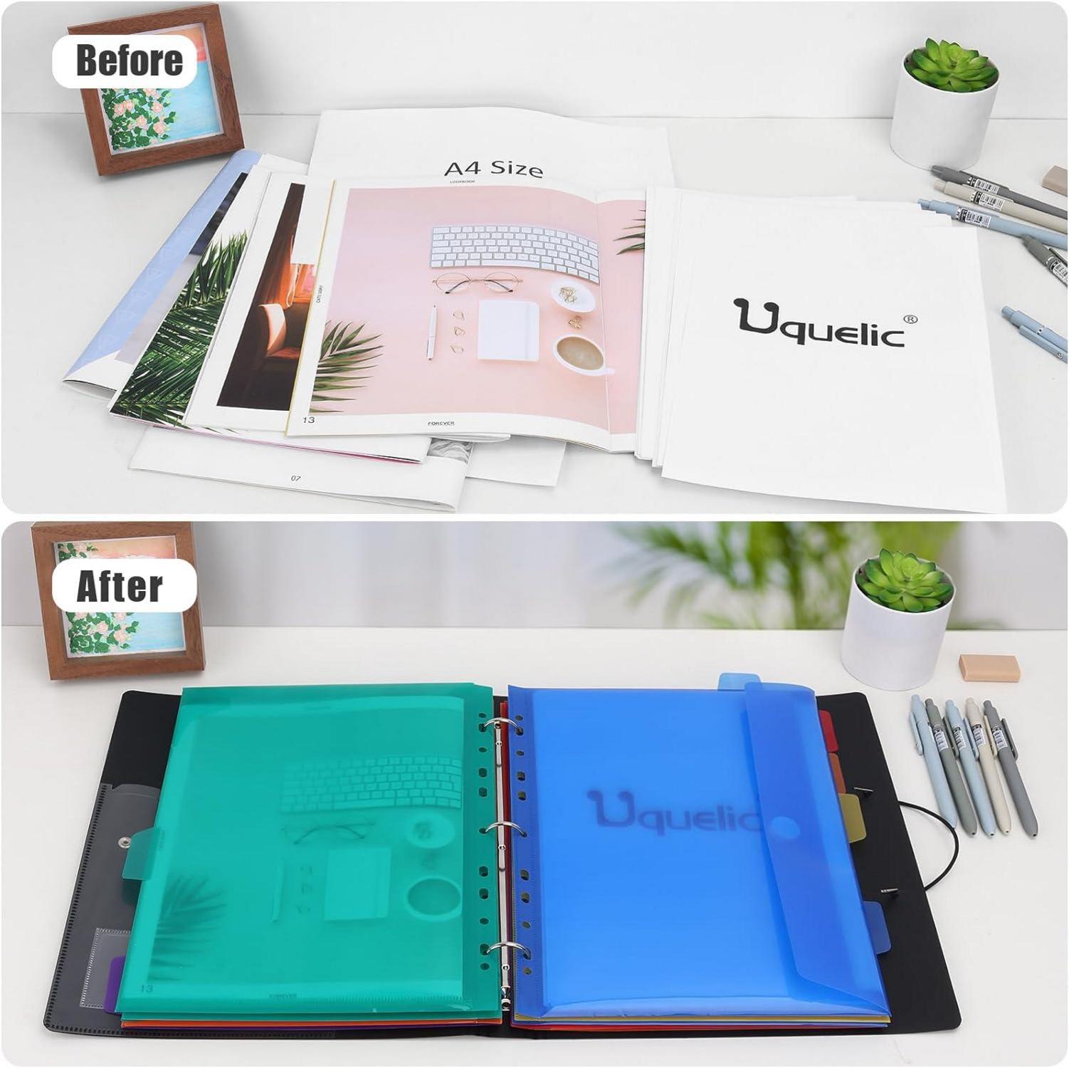 A4 Ringordner Organizer 24 Dokumentenmappe Abheften Schwarz 2er