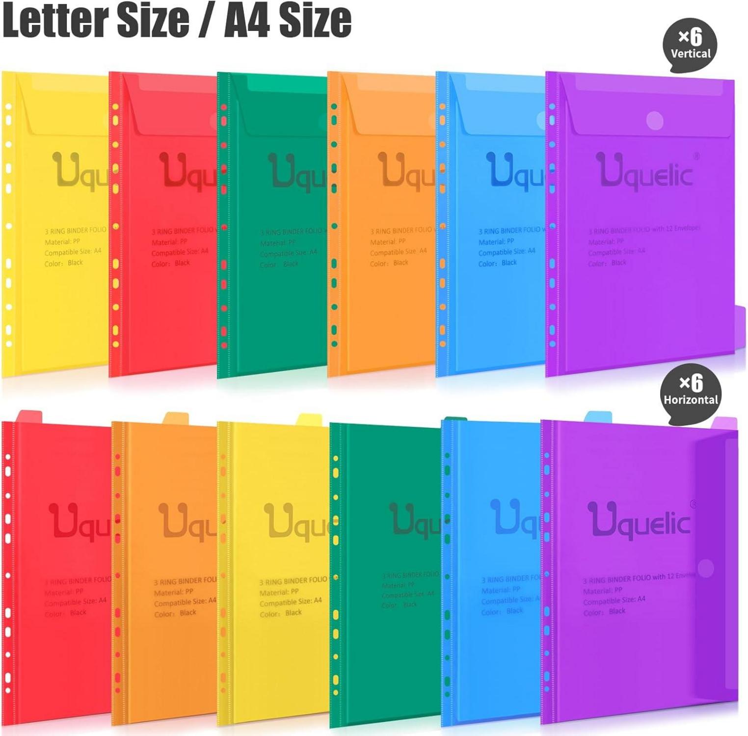 A4 Ringordner Organizer mit 24er Dokumentenmappe - 2 Stück Schwarz