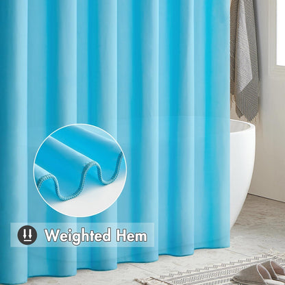 Duschvorhang 180x210cm Wasserdicht Antischimmel Textil Blau