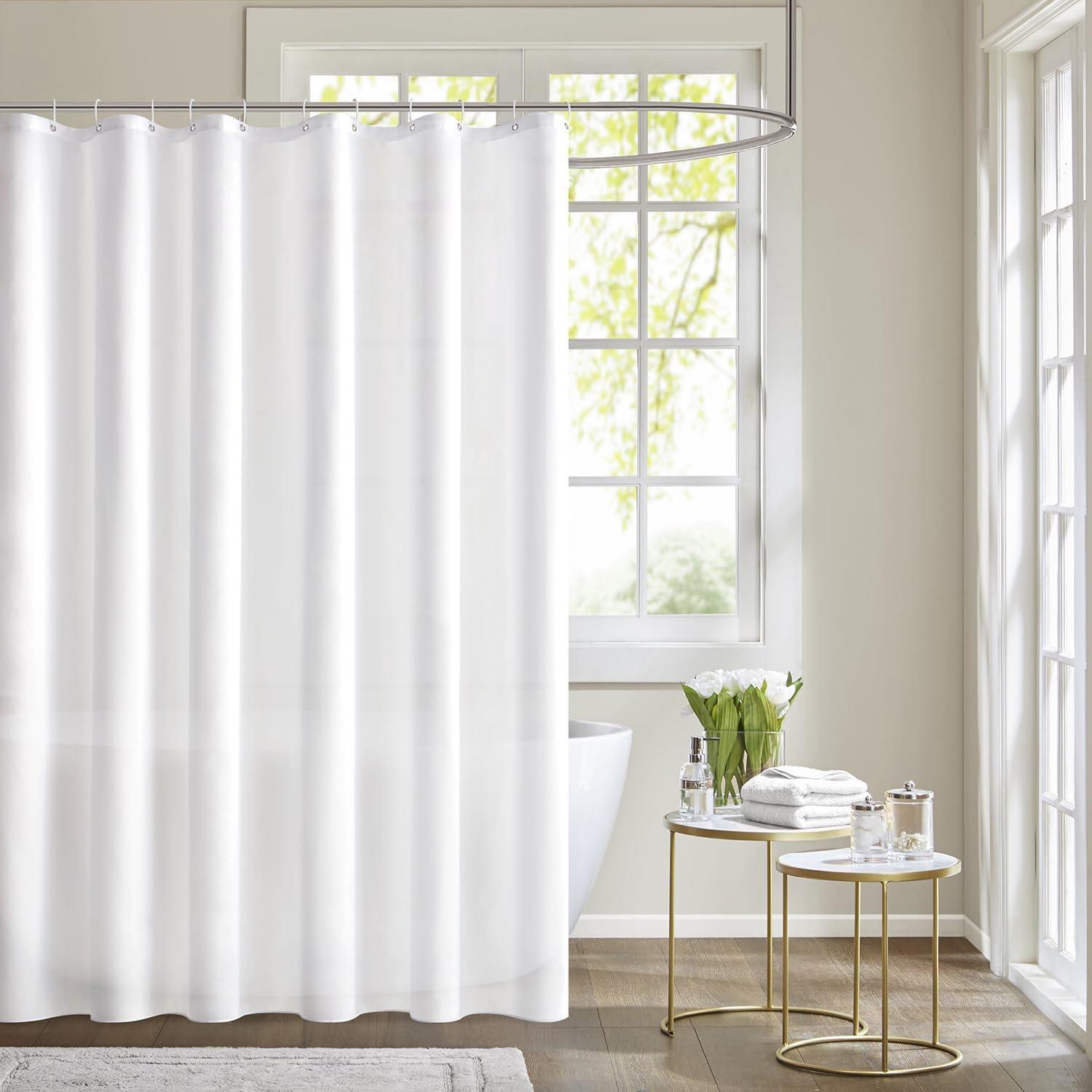 MIULEE Duschvorhang 180x200cm Weiß Wasserdicht Anti-Schimmel