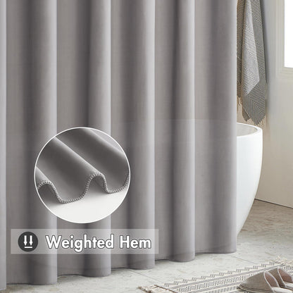 Duschvorhang 120x180cm Grau Wasserdicht Anti-Schimmel Schnelltrocknend Textil