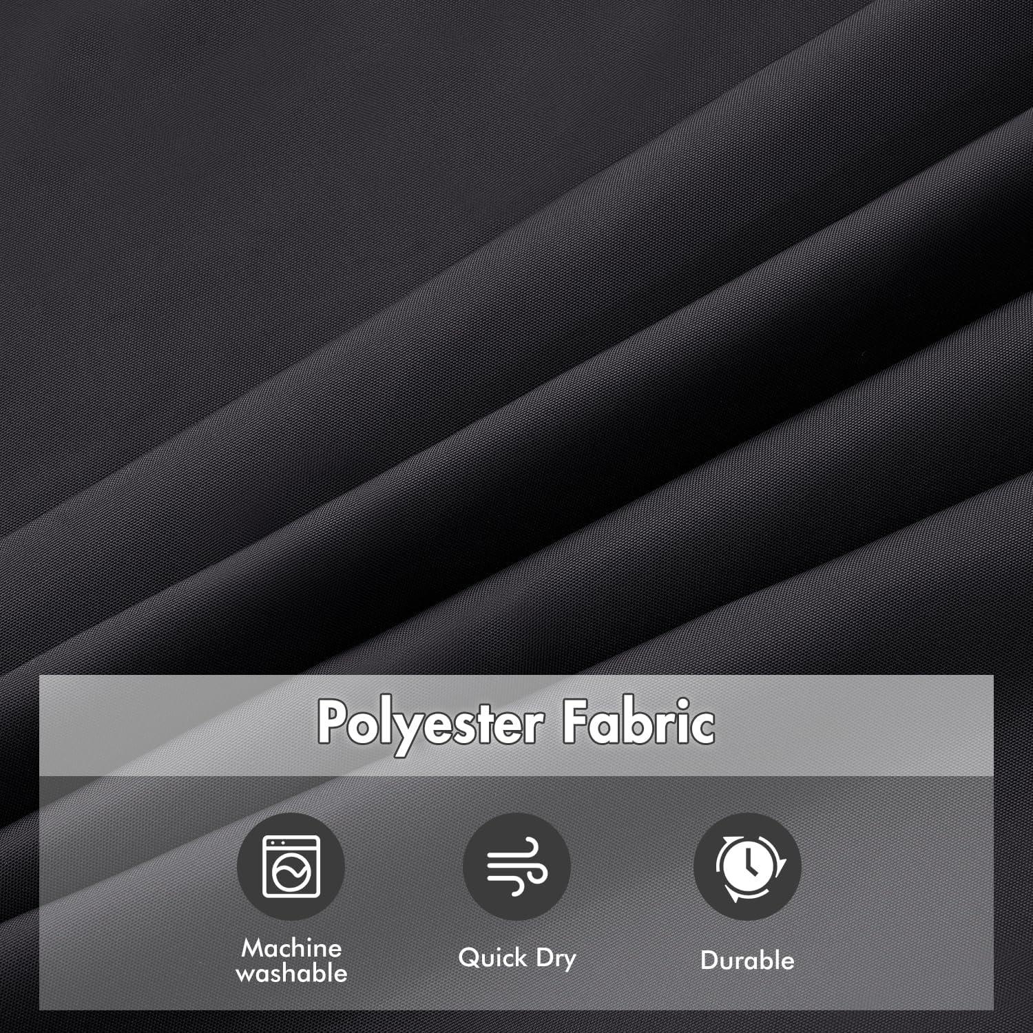 Duschvorhang Schwarz 120x180cm Wasserdicht Textil Waschbar