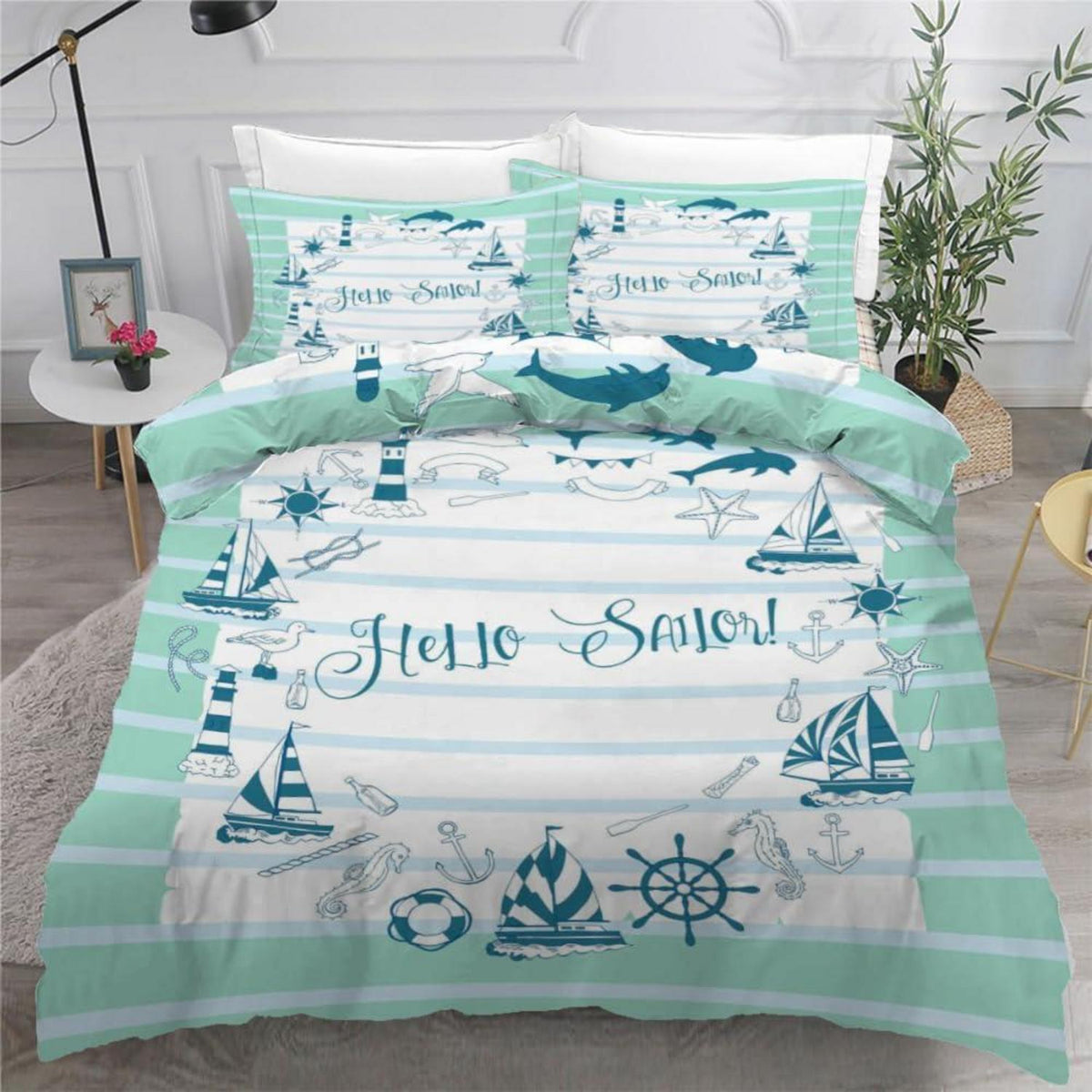 Anker 3teilig Bettwäsche Set 220x240 cm Mikrofaser