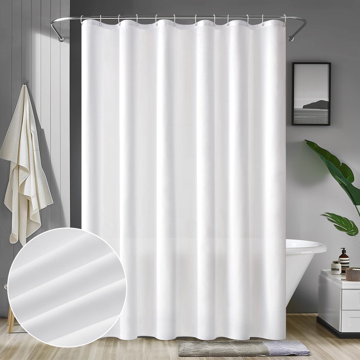 MIULEE Duschvorhang Weiß 180x180cm Wasserdicht, Anti-schimmel Textil