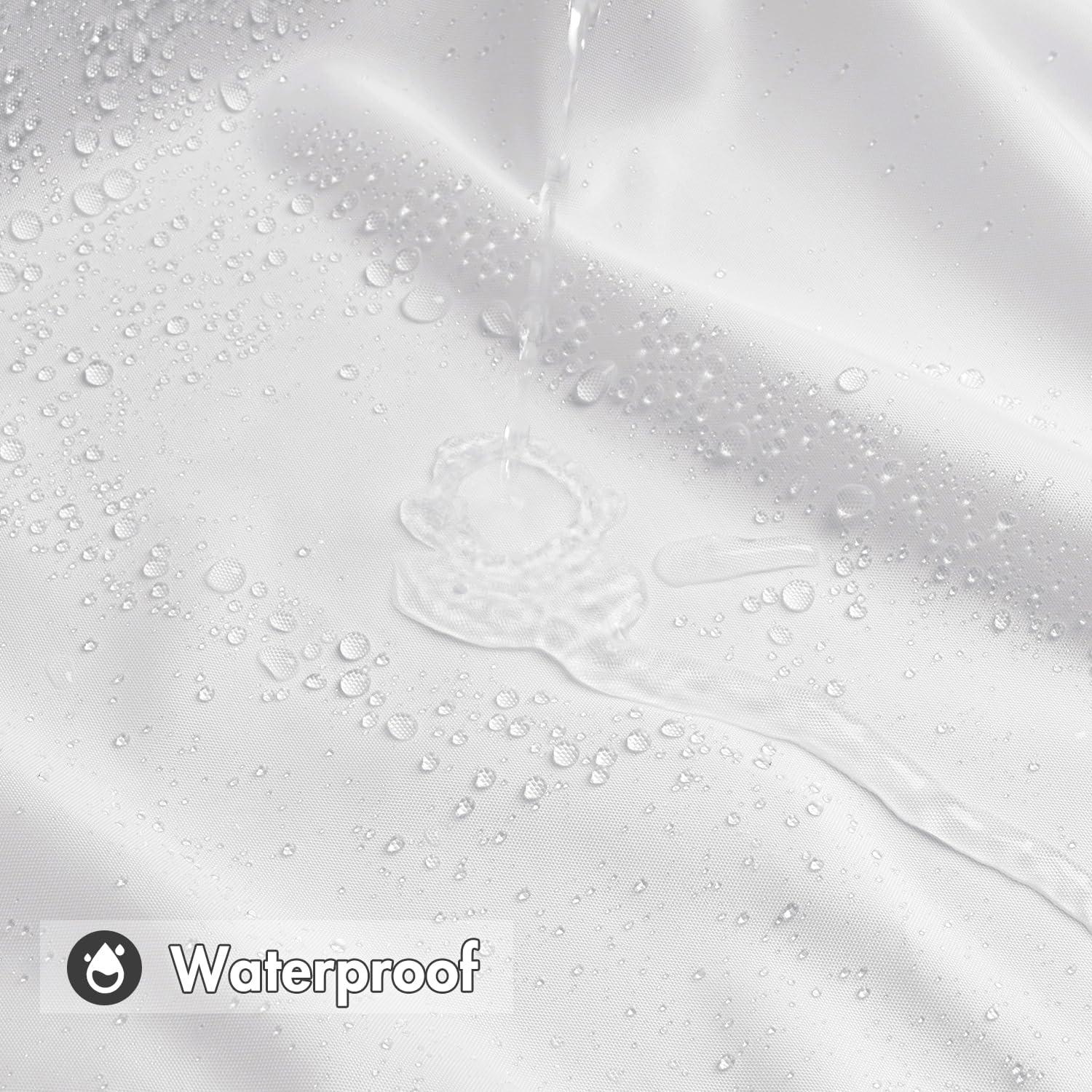 MIULEE Duschvorhang 180x180cm Weiß Wasserdicht Anti-schimmel Textil Hurtig trocknend