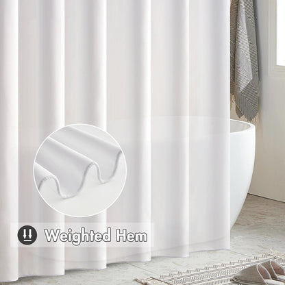 Duschvorhang 180x180cm Weiß Wasserdicht Anti-schimmel Textil Waschbar