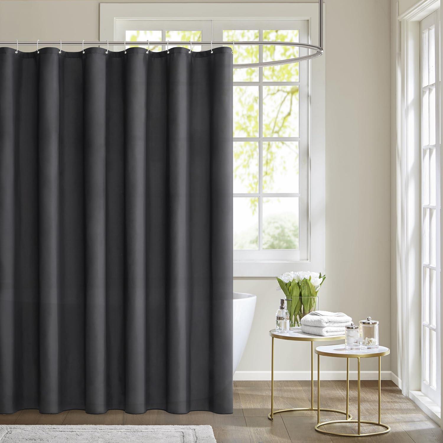 MIULEE Duschvorhang 180x210cm Dunkelgrau Wasserdicht