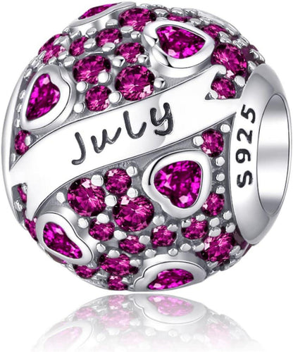 Symretie Damen Geburtsstein Anhänger 925 Sterling Silber Birthstone