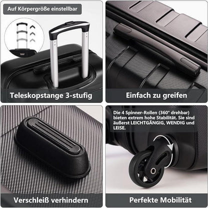 COOLIFE Koffer Set 2tlg. (S+M) – Hartschale Rot mit TSA-Schloss