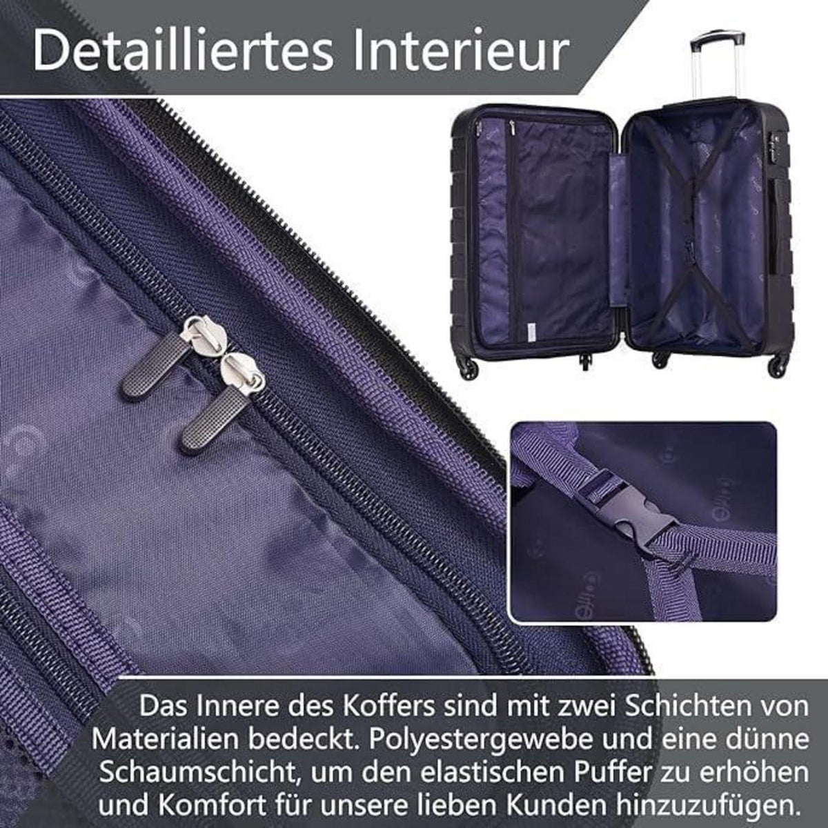 Hartschalen Koffer Set 2tlg (M+L) – Mondnacht Schwarz