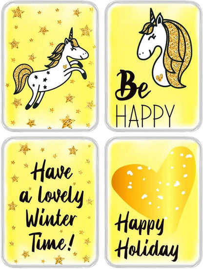Taschenwärmer Handwärmer Einhorn Kinder wiederverwendbar 4er Set