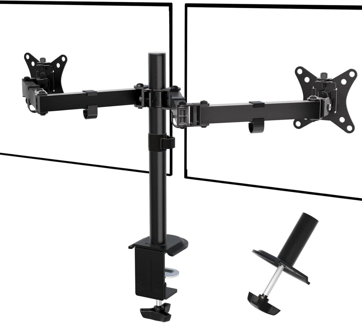 Monitor Halterung für 2 Monitore 17-35 Zoll Neigbar Schwenkbar Drehbar