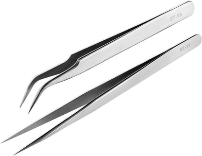 Präzisionspinzette aus Edelstahl 2er Set - Ergonomisch, hochpräzise, breite Anwendung