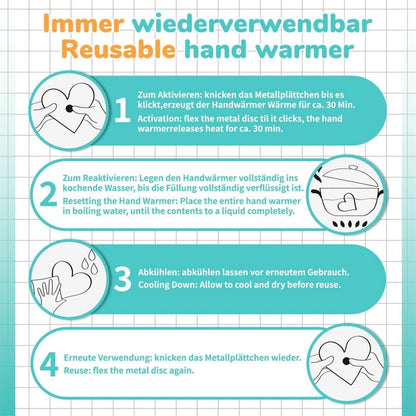 4er Set Taschenwärmer Herzform Handwärmer wiederverwendbar Weihnachten