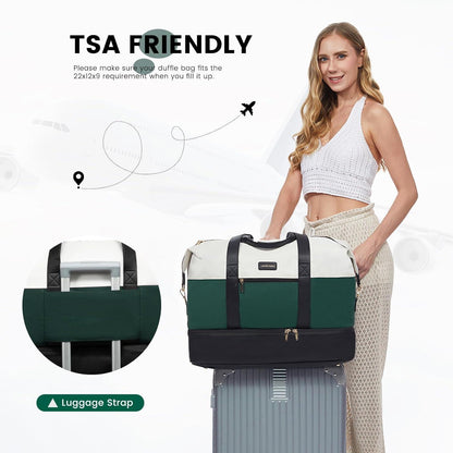 Damen Reisetasche Handgepäck Weekender Schwarz Kulturtasche Travel Bag