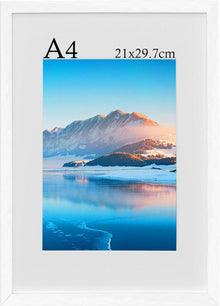 A4 Holz Fotorahmen mit Passepartout für Wand und Tischdekoration