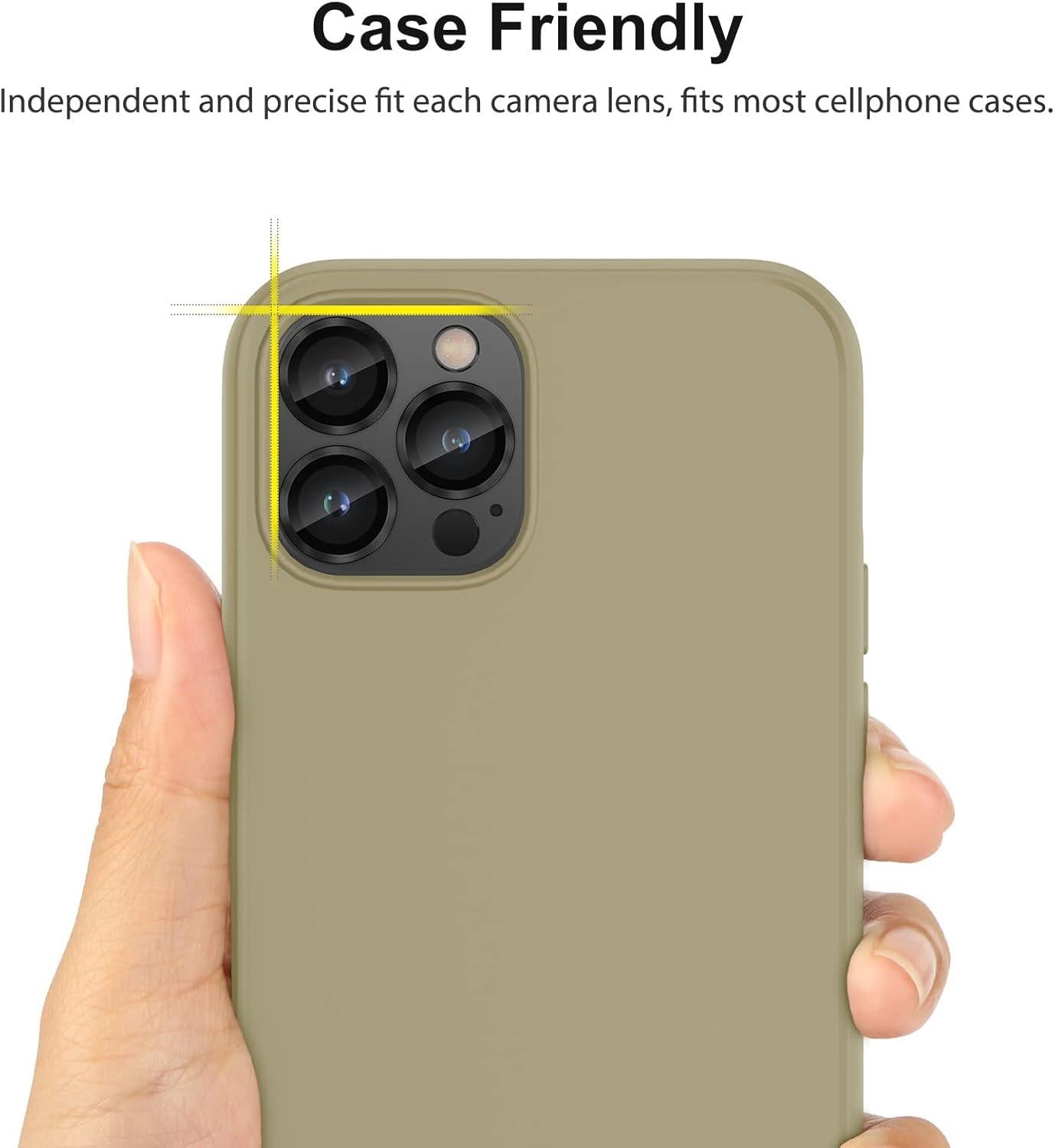 SPARIN iPhone 15 Pro Kameraschutz 4er-Pack inkl. 9H Panzerglas, Anti-Kratzer, Titan Schwarz