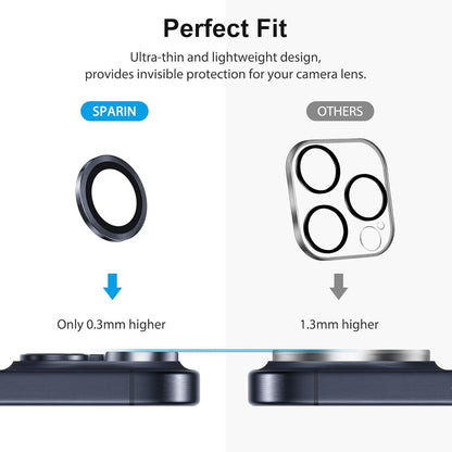 SPARIN Kameraschutz für iPhone 15 Pro/Pro Max, 9H Panzerglas, Ultra-Klar, Anti-Kratzer