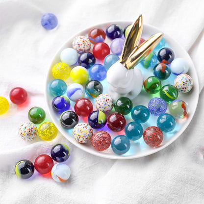80er Set bunte Glasmurmeln 16mm für Murmelbahn & Spiele