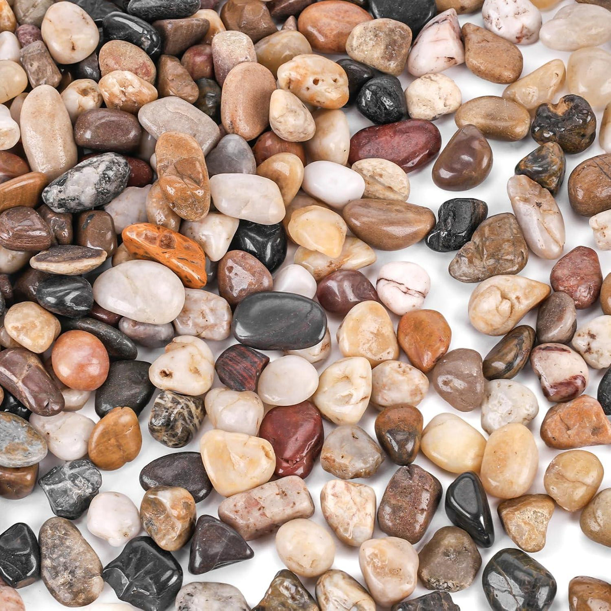 Naturstein Flusskiesel Mix 450g Deko Basteln Vasen Garten