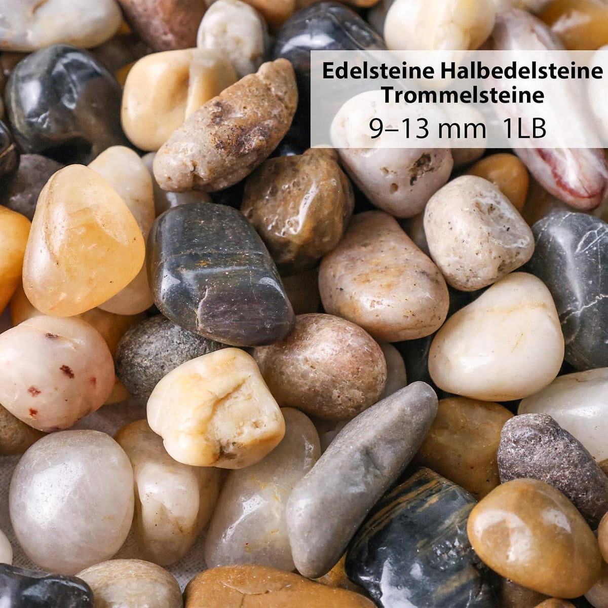 450g Polierte Flusskiesel für Vasen Pflanzen Deko 9-13mm