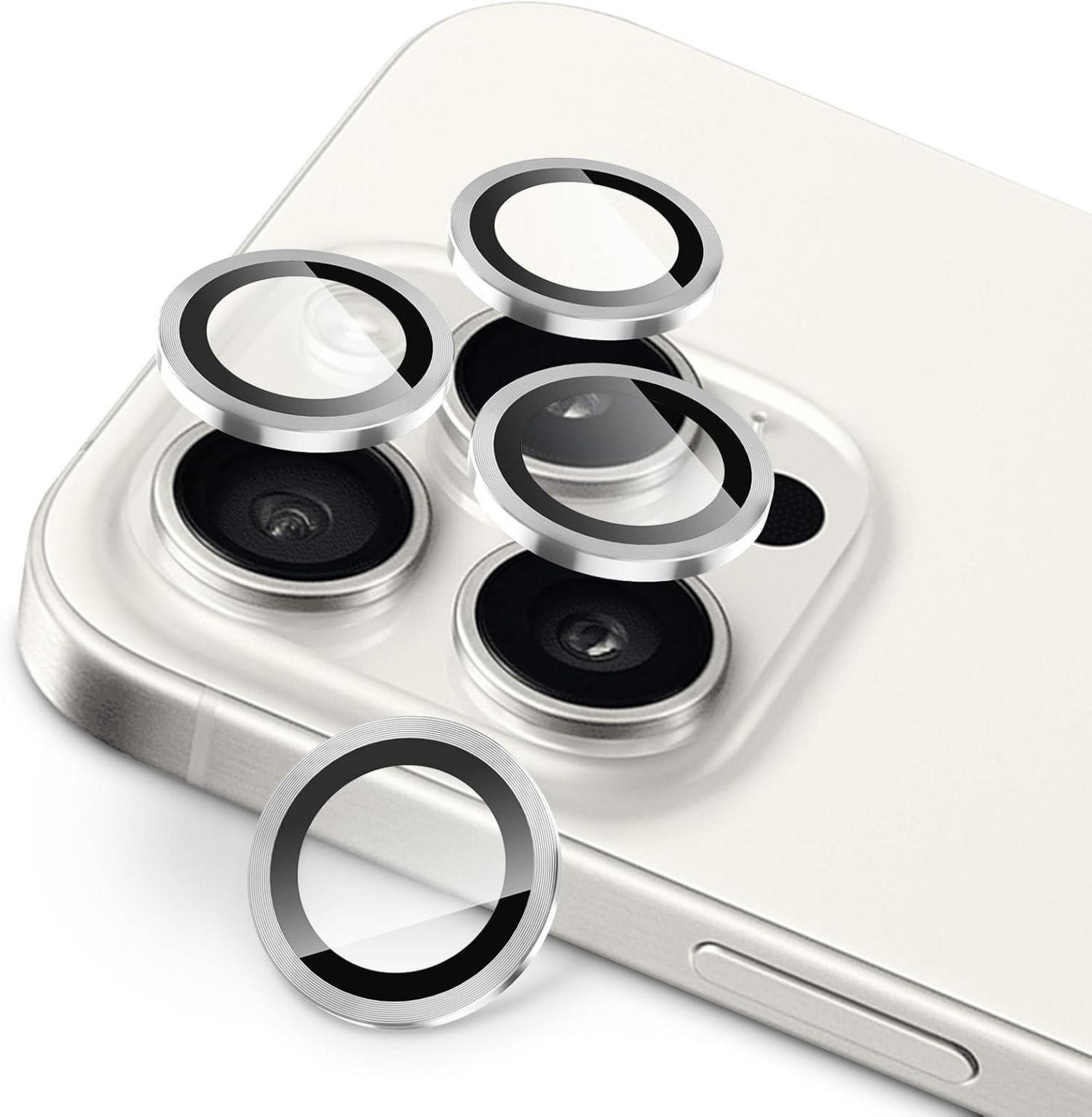 Kameraschutzglas 9H Härte für iPhone 15 Pro/Pro Max, 4 Stück