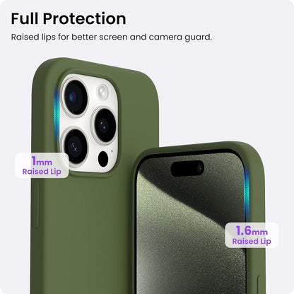 ORNARTO iPhone 15 Pro Max Hülle Silikon 6,7 Zoll Flüssig Zeder Grün