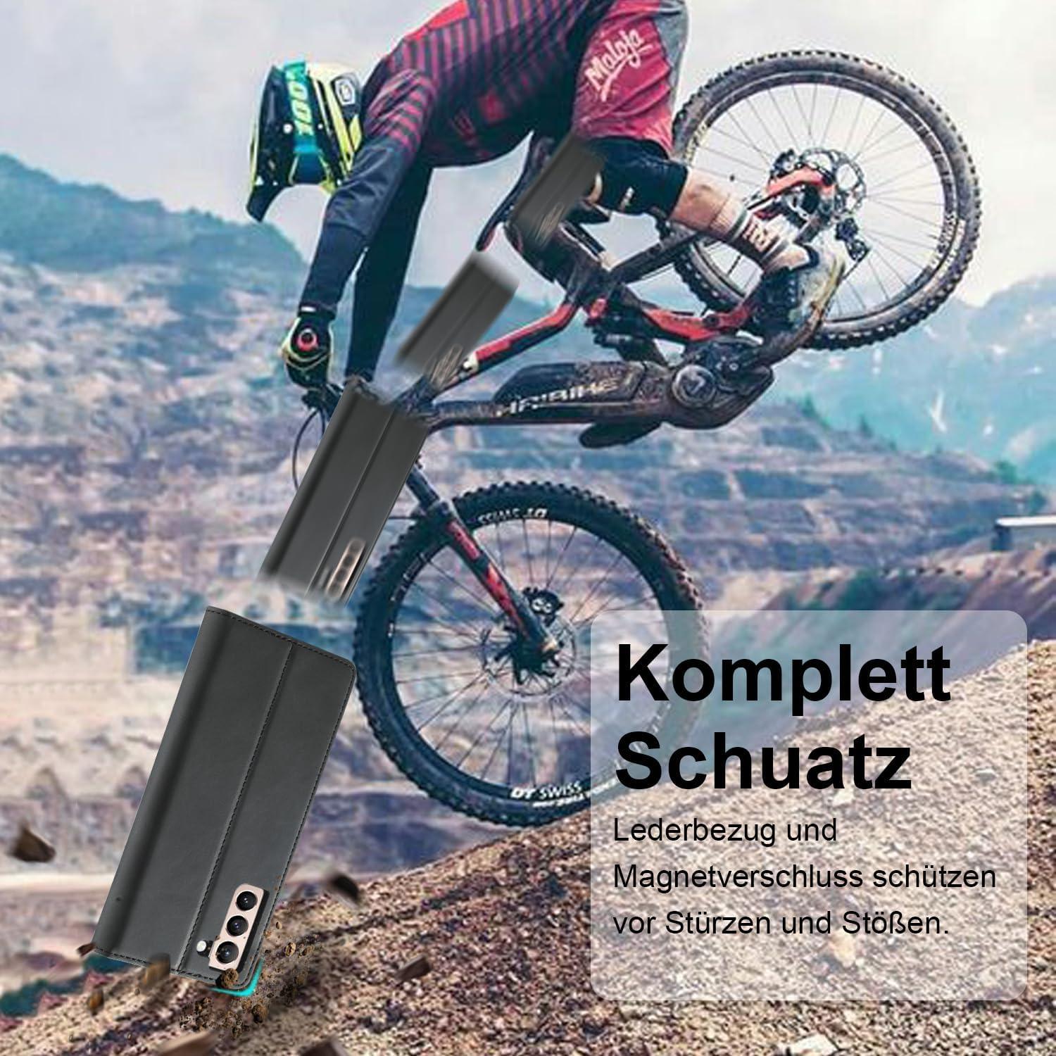 Handyhülle Samsung Galaxy S24 Plus Leder Klapphülle Schutzhülle Schwarz